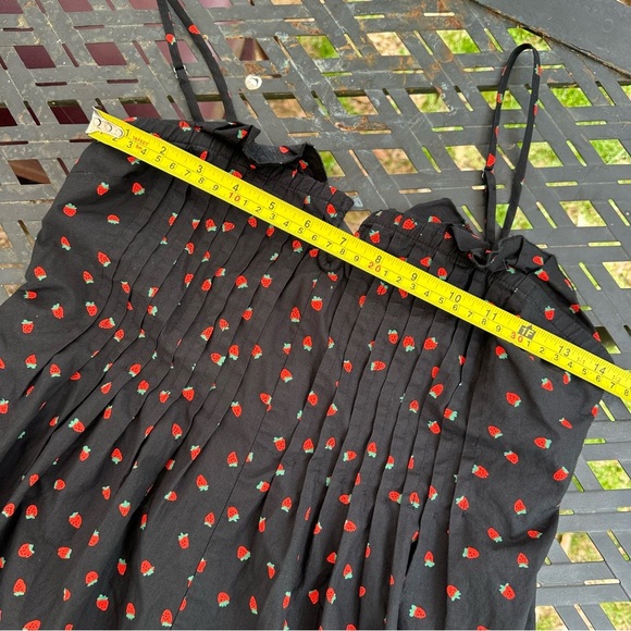 Madewell 0 spaghetti strap strawberry dress scalloped hem cotton summer date - Picture 3 of 7